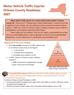 Motor Vehicle Traffic Injuries, Orleans Roadways, 2007