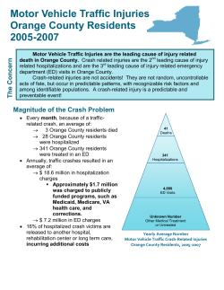 Motor Vehicle Traffic Injuries, Orange, 2005-2007