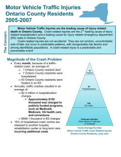 Motor Vehicle Traffic Injuries, Ontario, 2005-2007