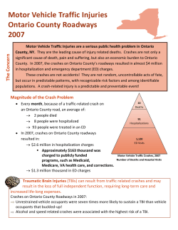 Motor Vehicle Traffic Injuries, Ontario Roadways, 2007