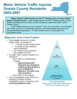 Motor Vehicle Traffic Injuries, Oneida, 2005-2007