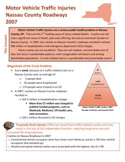 Motor Vehicle Traffic Injuries, Nassau Roadways, 2007
