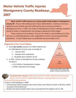 Motor Vehicle Traffic Injuries, Montgomery Roadways, 2007