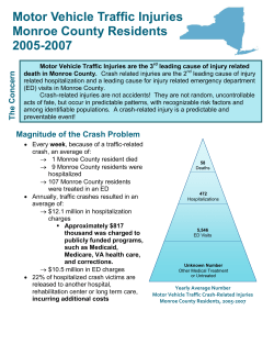 Motor Vehicle Traffic Injuries, Monroe, 2005-2007
