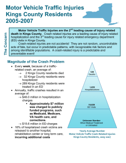 Motor Vehicle Traffic Injuries, Kings, 2005-2007