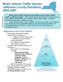 Motor Vehicle Traffic Injuries, Jefferson, 2005-2007