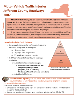 Motor Vehicle Traffic Injuries, Jefferson Roadways, 2007