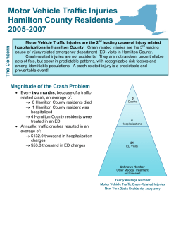 Motor Vehicle Traffic Injuries, Hamilton, 2005-2007