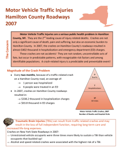 Motor Vehicle Traffic Injuries, Hamilton Roadways, 2007