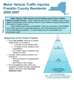 Motor Vehicle Traffic Injuries, Franklin, 2005-2007