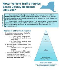 Motor Vehicle Traffic Injuries, Essex, 2005-2007