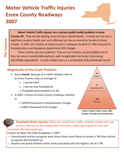 Motor Vehicle Traffic Injuries, Essex Roadways, 2007
