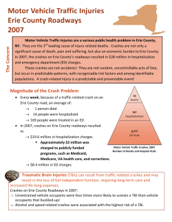 Motor Vehicle Traffic Injuries, Erie Roadways, 2007