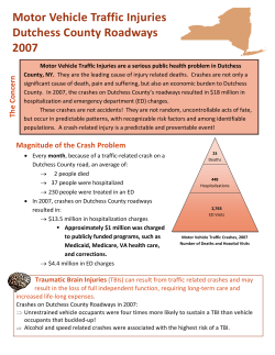 Motor Vehicle Traffic Injuries, Dutchess Roadways, 2007