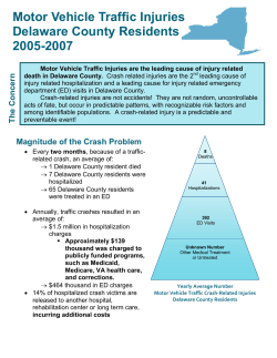 Motor Vehicle Traffic Injuries, Delaware, 2005-2007