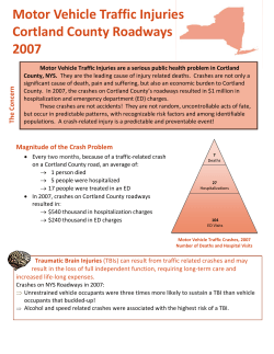 Motor Vehicle Traffic Injuries, Cortland Roadways, 2007