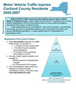 Motor Vehicle Traffic Injuries, Cortland, 2005-2007