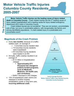 Motor Vehicle Traffic Injuries, Columbia, 2005-2007