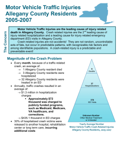 Motor Vehicle Traffic Injuries, Allegany, 2005-2007