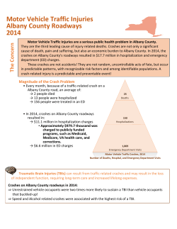 Motor Vehicle Traffic Injuries, Albany Roadways, 2007