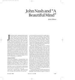 John Milnor on John Nash and ``A Beautiful Mind''.