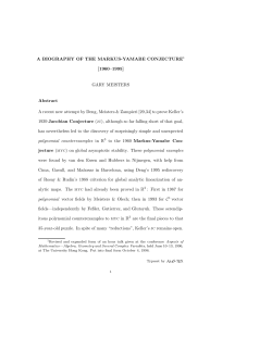 A Biography of the Markus-Yamabe Conjecture, HKU Conference Proceedings,