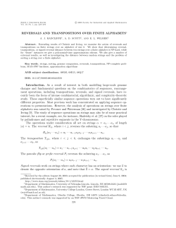 Reversals and transpositions over finite alphabets