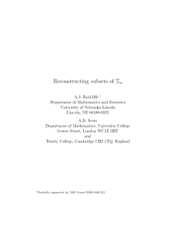 Reconstructing subsets of $\Z_n$