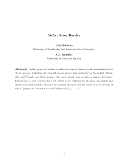 Defect Sauer Results