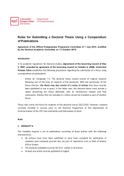 New Rules for submitting a PhD thesis using a compendium of publications