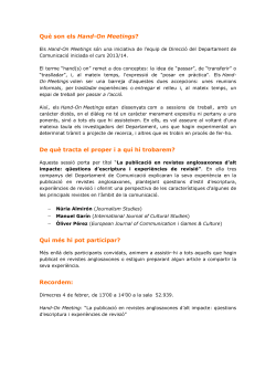 La publicaci en revistes anglosaxones d'alt impacte: q estions d'escriptura i experi ncies de revisi