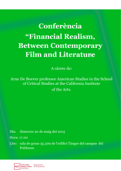 Financial Realism, Between Contemporary Film and Literature