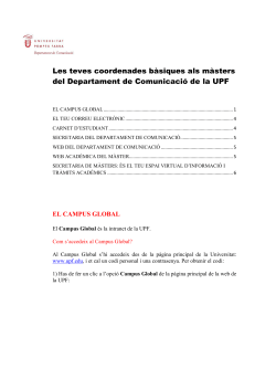 Coordenades b siques per als estudiants de m ster del Departament de Comunicaci
