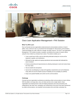 Download PDF: Lean Application Management - FAX Solution Overview