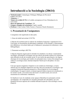 Introducci&oacute; a la Sociologia