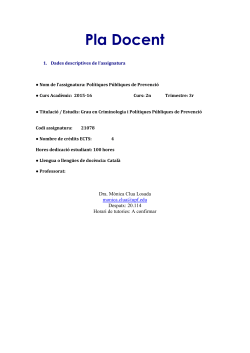 Pol&iacute;tiques P&uacute;bliques de Prevenci&oacute;