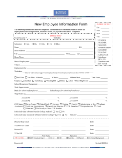 New Employee Information