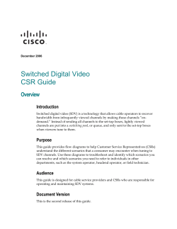 Switched Digital Video CSR Guide
