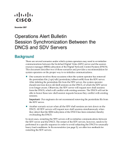 Operations Alert Bulletin: Session Synchronization Between the DNCS and SDV Servers
