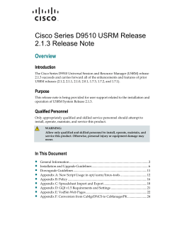 Cisco Series D9510 USRM Release 2.1.3 Release Note