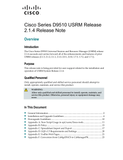 Cisco Series D9510 USRM Release 2.1.4 Release Note