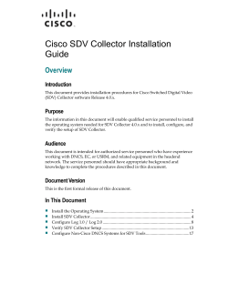 Cisco SDV Collector Installation Guide