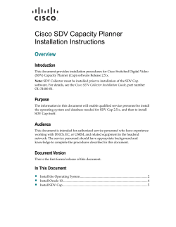 Cisco SDV Capacity Planner Installation Guide