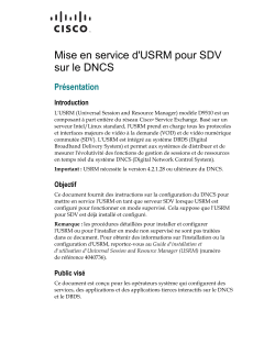 Provisioning the USRM for SDV on the DNCS User Guide (French)