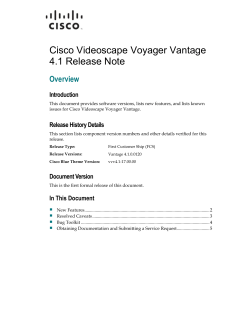Cisco Videoscape Voyager Vantage 4.1 Release Note