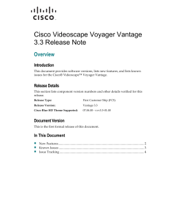Cisco Videoscape Voyager Vantage 3.3 Release Note