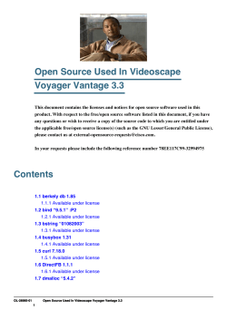 Open Source Used in Videoscape Voyater Vantage 3.3