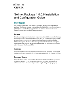 SAImet Package 1.0.0.6 Installation and Configuration Guide