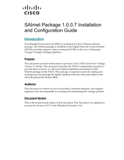 SAImet Package 1.0.0.7 Installation and Configuration Guide