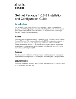SAImet Package 1.0.0.8 Installation and Configuration Guide